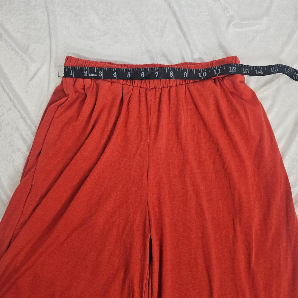 Cupshe Rust Orange Jersey Wide Leg Pants & Cropped Wrap Top Women's Size S NWT - Picture 15 of 16